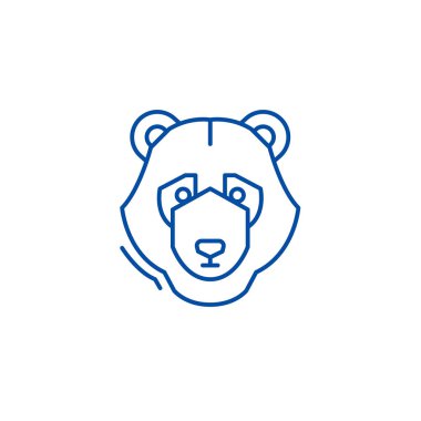 Eğilim satır simgesi kavramı ayı. Ayı eğilim düz vektör simgesi, işaret, anahat illüstrasyon.