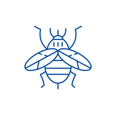 Arı çizgi simgesini kavramı. Arı düz vektör simgesi, işaret, anahat illüstrasyon.