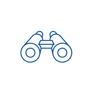 Dürbün satırı simgesi kavramı. Dürbün düz vektör simgesi, işaret, anahat illüstrasyon.