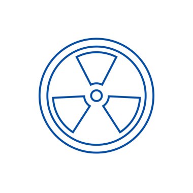 Biyolojik tehlike tehlikeli radyasyon satırı simgesi kavramı. Biyolojik tehlike tehlikeli radyasyon düz vektör simgesi, işaret, anahat illüstrasyon.