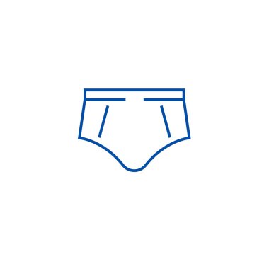 Kısa iç çamaşırı hat simgesi kavramı. Kısa iç çamaşırı düz vektör simgesi, işaret, anahat illüstrasyon.