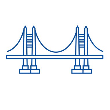 Köprü satırı simgesi kavramı. Köprü düz vektör simgesi, işaret, anahat illüstrasyon.