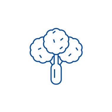 Brokoli Salatası satırı simgesi kavramı. Brokoli Salatası düz vektör simgesi, işaret, anahat illüstrasyon.