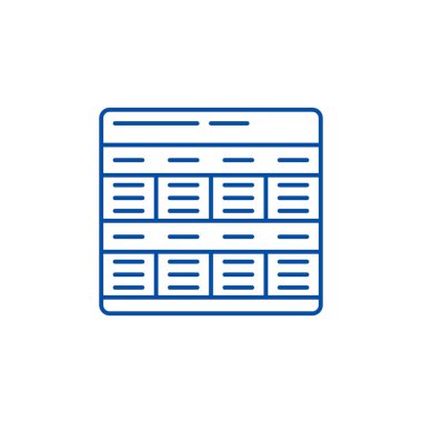 İş modeli satır simgesi kavramı. İş modeli düz vektör simgesi, işareti, anahat illüstrasyon.