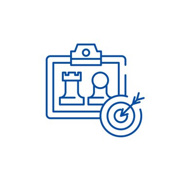 İş modeli oluşturma satır simgesi kavramı. İş modeli oluşturma düz vektör simgesi, işareti, anahat illüstrasyon.