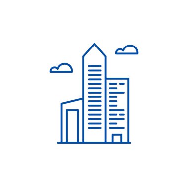 İş ofis hattı simgesi kavramı. İş office düz vektör simgesi, işareti, anahat illüstrasyon.