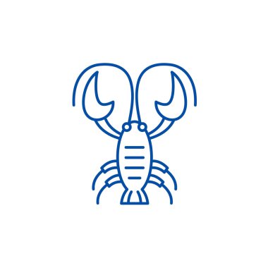 Kanser burç simgesi kavramı satır. Kanser burç işareti düz vektör simgesi, işaret, anahat illüstrasyon.