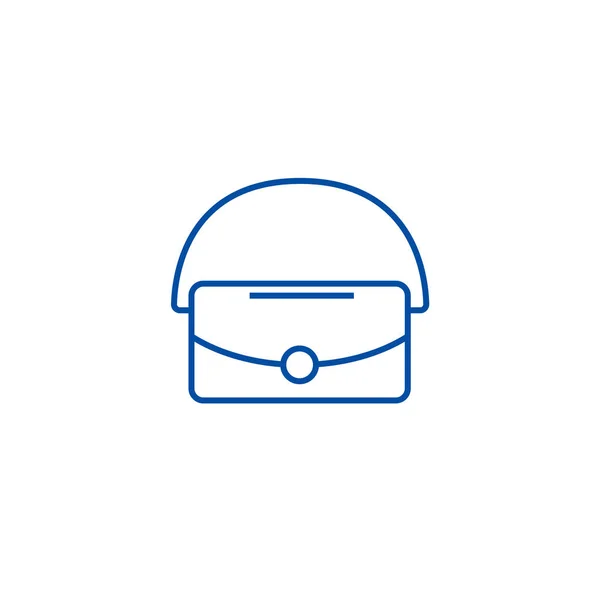 Bag line icon Konzept. Tasche flaches Vektorsymbol, Zeichen, Umrissillustration. — Stockvektor