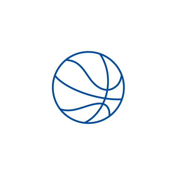 Basketball Sign Line Icon Konzept. Basketballzeichen flaches Vektorsymbol, Zeichen, Umrissillustration. — Stockvektor