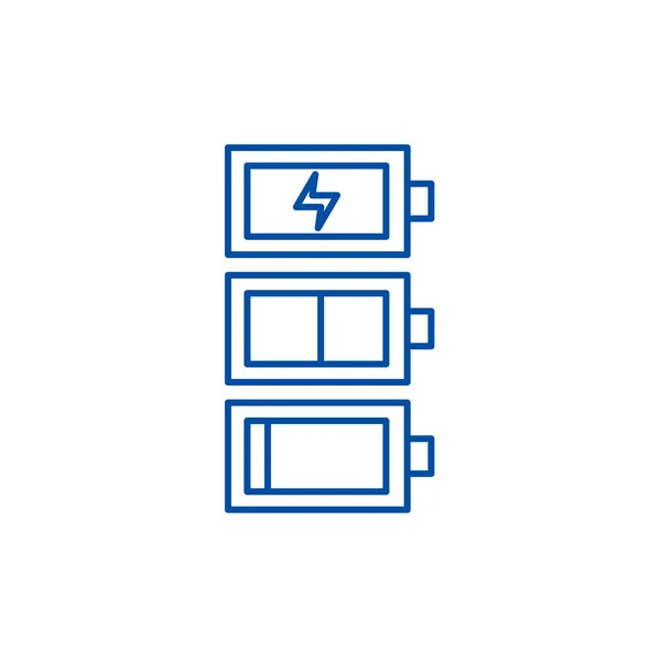 Pil şarj satırı simgesi kavramı. Pil şarj düz vektör simgesi, işaret, anahat illüstrasyon. — Stok Vektör