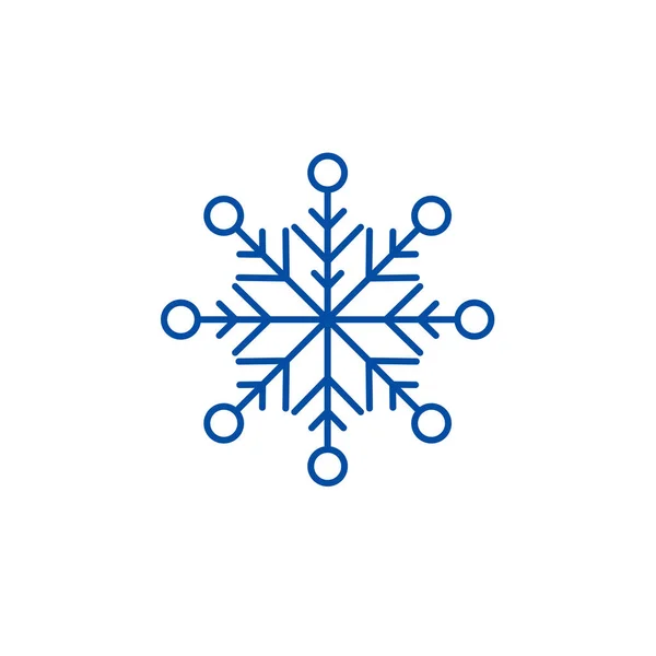 Mooie sneeuwvlok lijn pictogram concept. Mooie sneeuwvlok platte vector symbool, teken, overzicht illustratie. — Stockvector