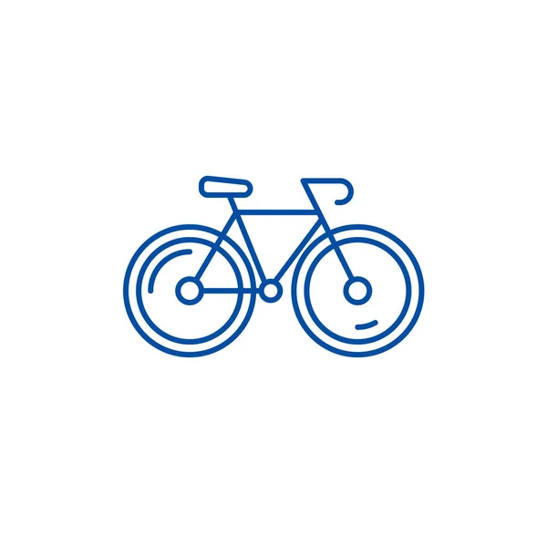 自転車ライン アイコン概念。自転車フラット ベクトル記号, サイン, 概要図. — ストックベクタ