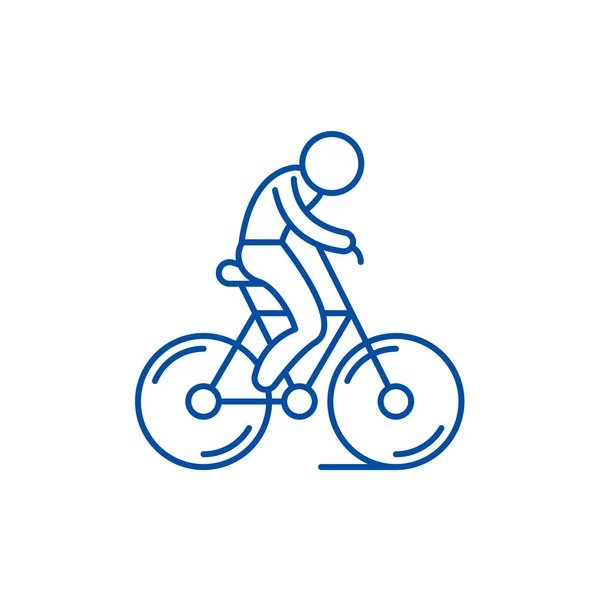 Bike Line Icon Konzept. Fahrrad flache Vektor-Symbol, Schild, Umriss Illustration. — Stockvektor