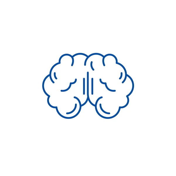 Concept d'icône de la ligne cérébrale. Cerveau plat vecteur symbole, signe, illustration de contour . — Image vectorielle