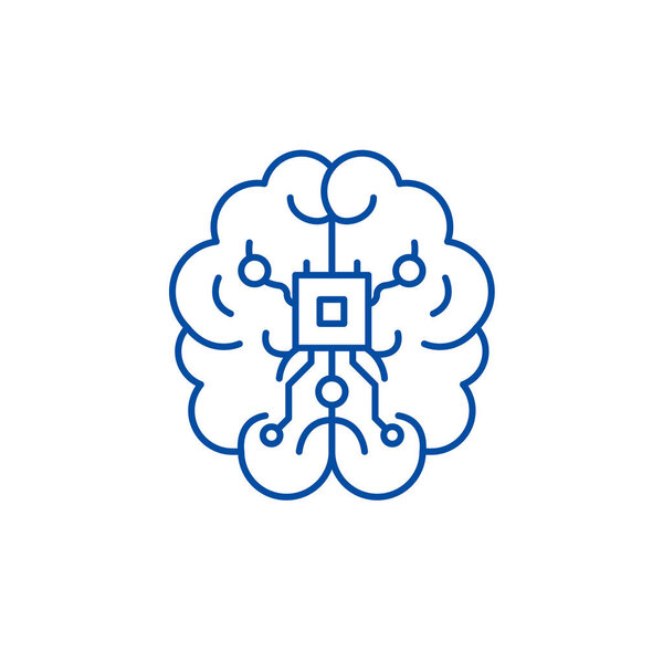 Концепция иконки чипсета мозга. Символ плоского вектора мозга, знак, набросок иллюстрации
.