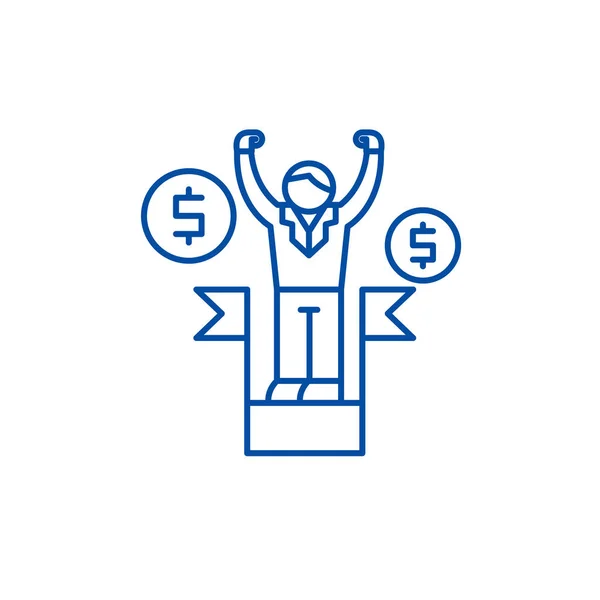 Business leadership line icon concept. Business leadership flat  vector symbol, sign, outline illustration.