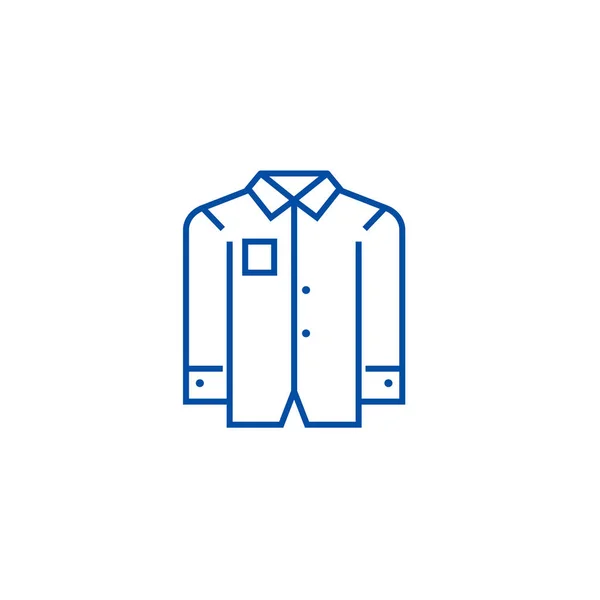Conceito de ícone de linha de homem de negócios. Homens de negócios camisa símbolo vetorial plana, sinal, ilustração esboço . —  Vetores de Stock