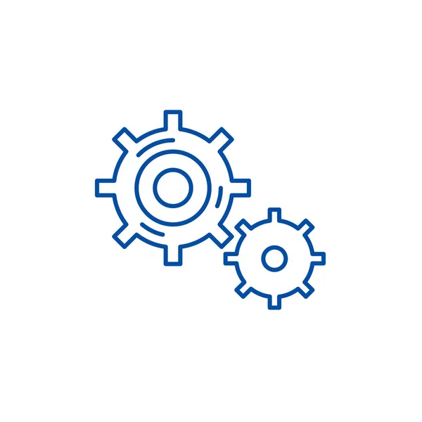 Concepto de icono de línea de procesos empresariales. Procesos empresariales símbolo vectorial plano, signo, esquema ilustración . — Archivo Imágenes Vectoriales