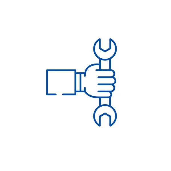 Icono de línea de producción empresarial. Símbolo vectorial plano de producción empresarial, signo, esquema ilustración . — Vector de stock