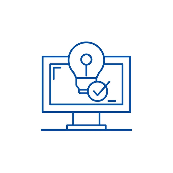 Concepto de icono de línea de soluciones comerciales. Soluciones empresariales símbolo vectorial plano, signo, esquema ilustración . — Vector de stock