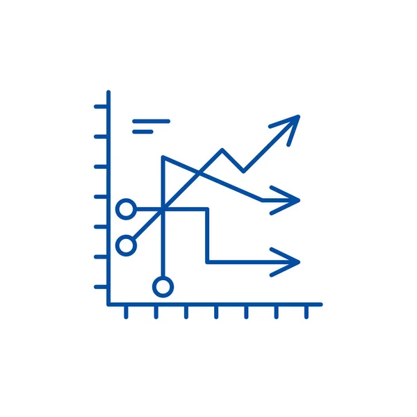 Business trends line icon concept. Business trends flat  vector symbol, sign, outline illustration.
