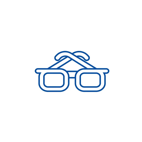 Geschäftsmann Brille Linie Icon Konzept. Geschäftsmann Brille flache Vektor-Symbol, Zeichen, Umriss Illustration. — Stockvektor