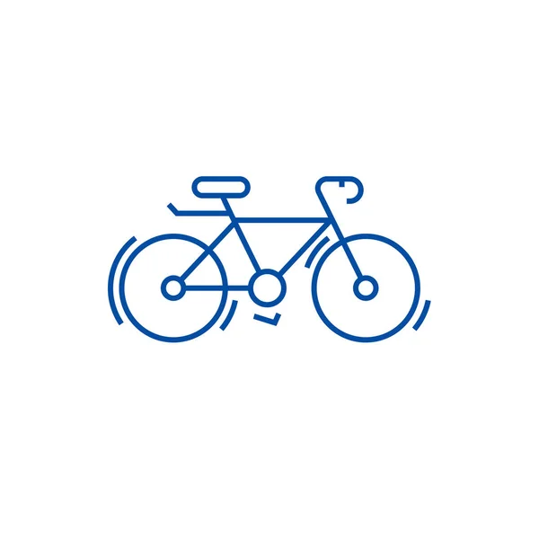 自転車ライン アイコン概念。自転車フラット ベクトル記号, サイン, 概要図. — ストックベクタ