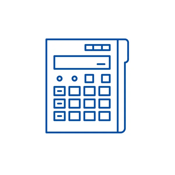 Kalkulator koncepcja ikonę linii. Kalkulator płaskie wektor symbol, znak, ilustracja kontur. — Wektor stockowy