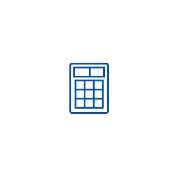 Kalkulator znak linii ikona koncepcja. Kalkulator znak płaskie wektor symbol, znak, ilustracja kontur. — Wektor stockowy
