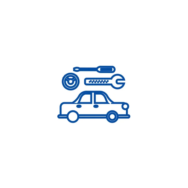 Samochodowe usługi znak linii ikona koncepcja. Car service znak płaskie wektor symbol, znak, ilustracja kontur. — Wektor stockowy