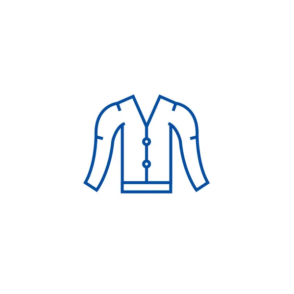 Concepto de icono de línea de cárdigan. Cardigan vector plano símbolo, signo, esquema ilustración . — Vector de stock