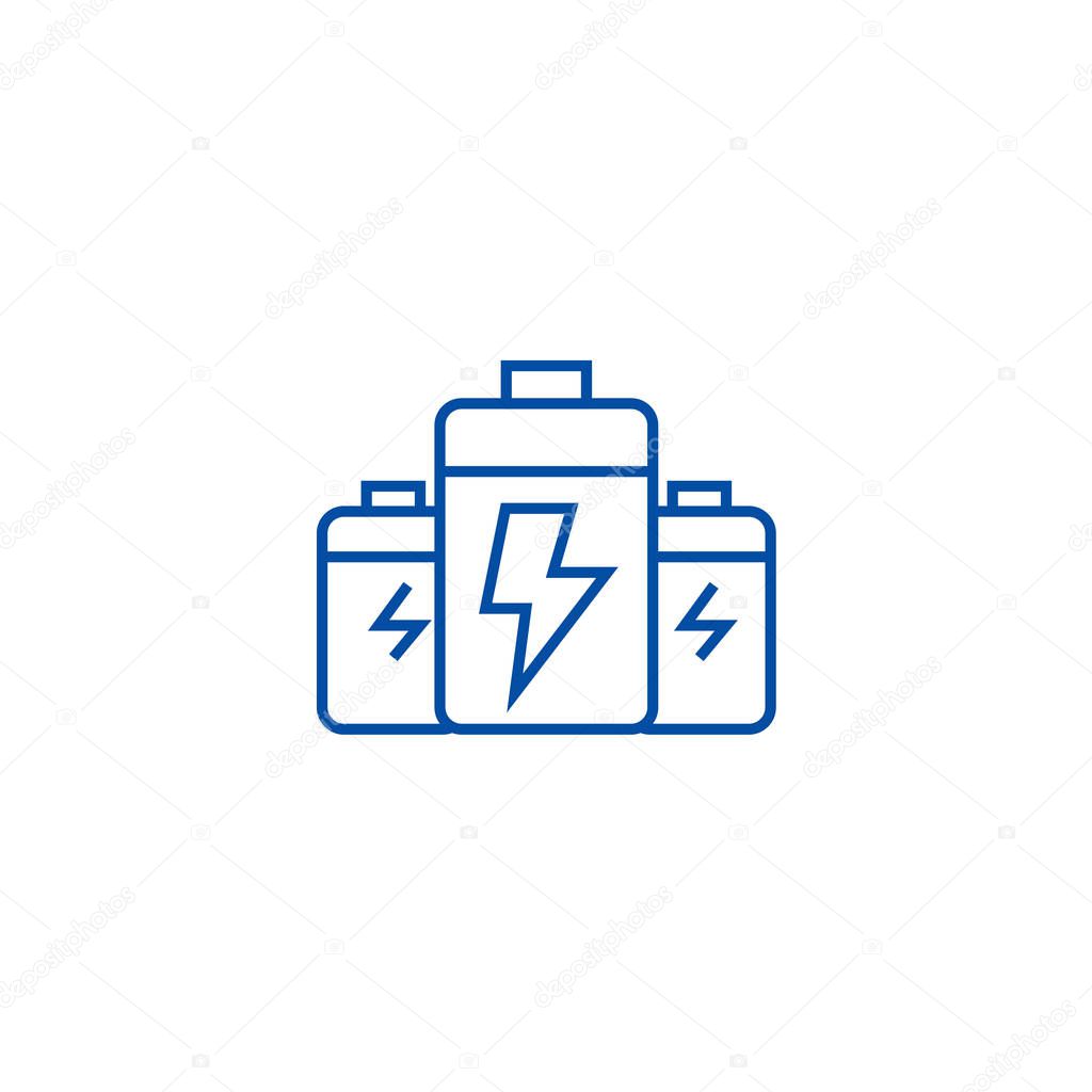 Battery,energy power line icon concept. Battery,energy power flat  vector symbol, sign, outline illustration.
