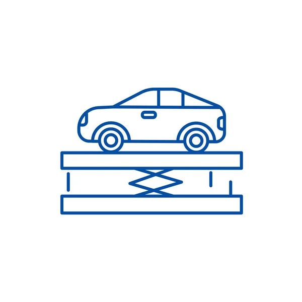 Suspension, car service line icon concept. Подвеска, символ плоского вектора, знак, набросок иллюстрации . — стоковый вектор