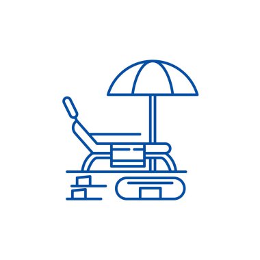 Yaz geri kalan satır simgesi kavramı. Yaz geri kalanı düz vektör simgesi, işaret, anahat illüstrasyon.