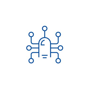 Dokunmatik ekran parmak, geleceğin teknolojisi satırı simgesi kavramı. Dokunmatik ekran parmak, geleceğin teknolojisi düz vektör simgesi, işaret, anahat illüstrasyon.