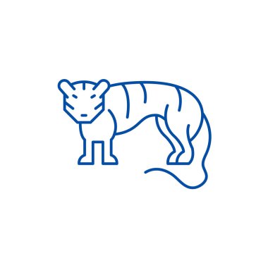 Kaplan satırı simgesi kavramı. Kaplan düz vektör simgesi, işaret, anahat illüstrasyon.