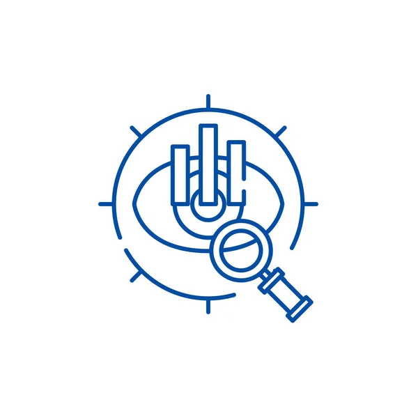 Concetto di icona della linea di visione strategica. Visione strategica simbolo vettoriale piatto, segno, illustrazione di contorno . — Vettoriale Stock