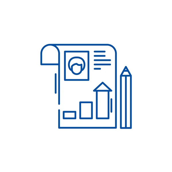 Profil étudiant icône de ligne concept. Profil étudiant vecteur plat symbole, signe, illustration de contour . — Image vectorielle