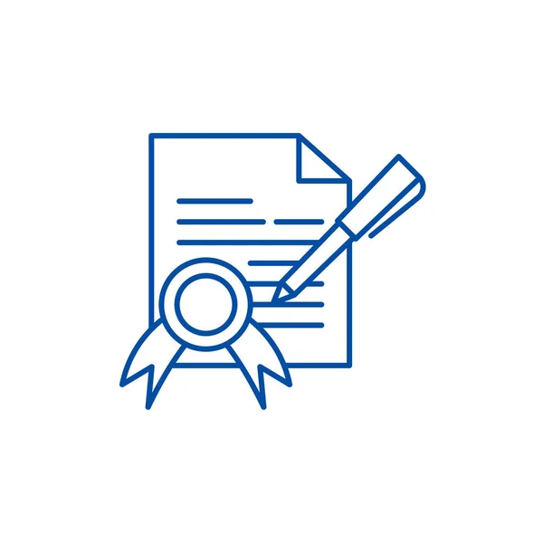 Concept d'icône de ligne de contrat d'approvisionnement. Contrat d'approvisionnement vecteur plat symbole, signe, illustration de contour . — Image vectorielle