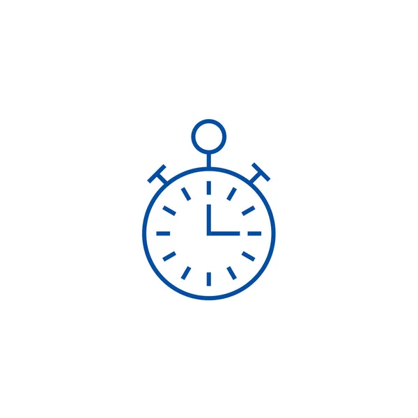 Timer, Stoppuhr, Zeitsymbol-Konzept. Timer, Stoppuhr, Zeitmanagement Flachvektorsymbol, Schild, Umrissillustration. — Stockvektor