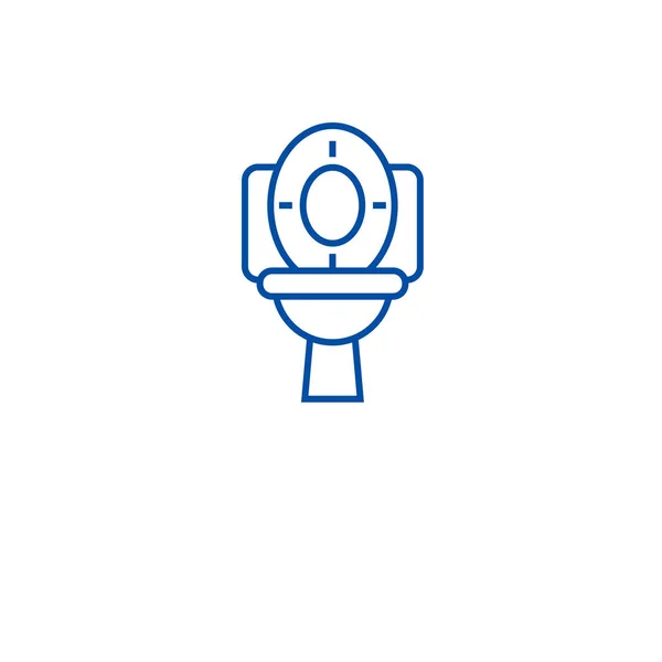 Toilettenschüssel Linie Icon-Konzept. Toilettenschüssel flache Vektorsymbol, Zeichen, Umriss Illustration. — Stockvektor