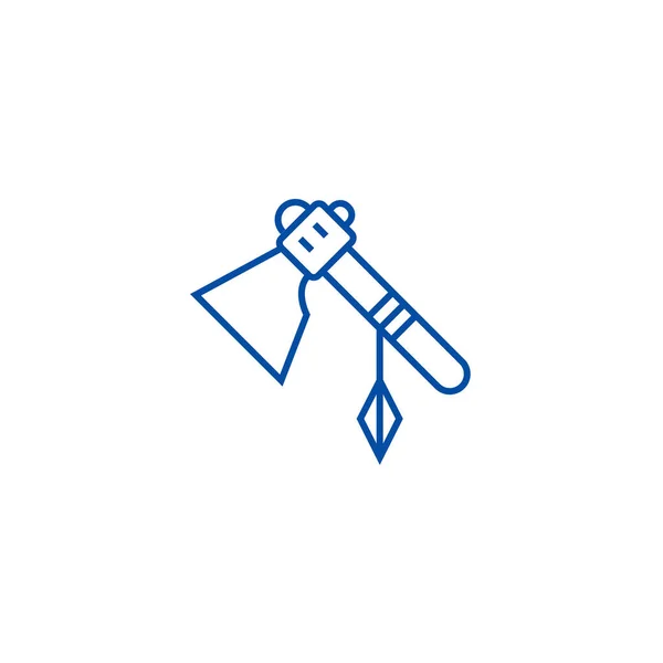 Concetto icona linea Tomahawk. Tomahawk simbolo vettoriale piatto, segno, illustrazione contorno . — Vettoriale Stock