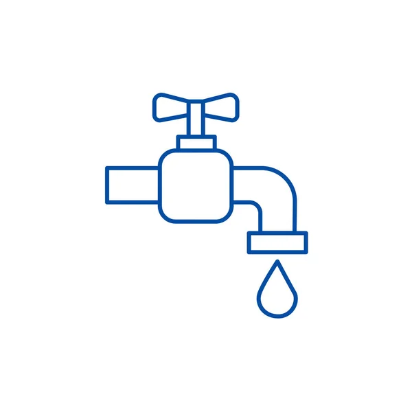 Tap water line icon concept. Tap water flat  vector symbol, sign, outline illustration. — Stock Vector