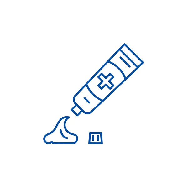 Dentifrice ligne icône concept. Dentifrice plat vecteur symbole, signe, illustration de contour . — Image vectorielle