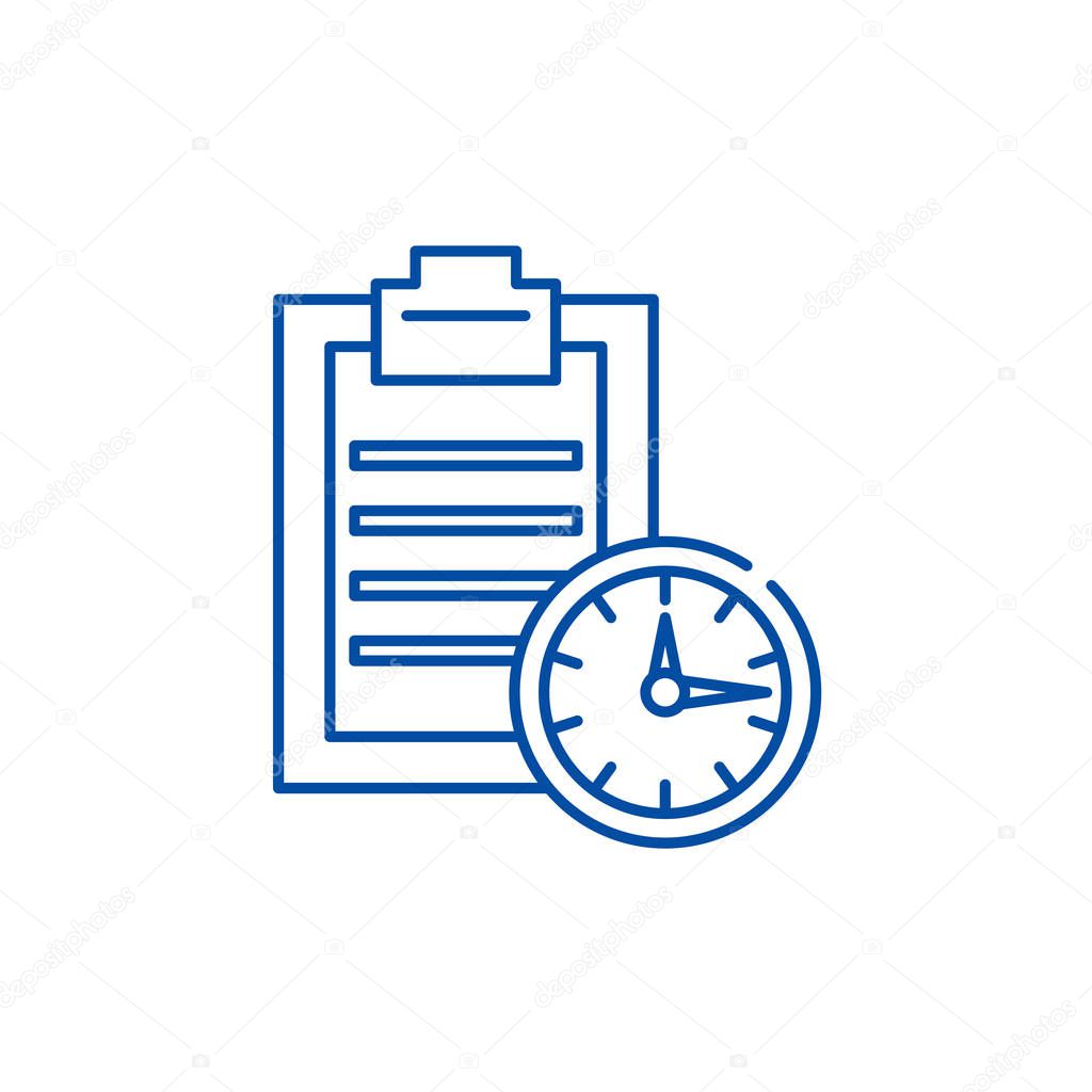 Time limit line concept icon. Time limit flat  vector website sign, outline symbol, illustration.