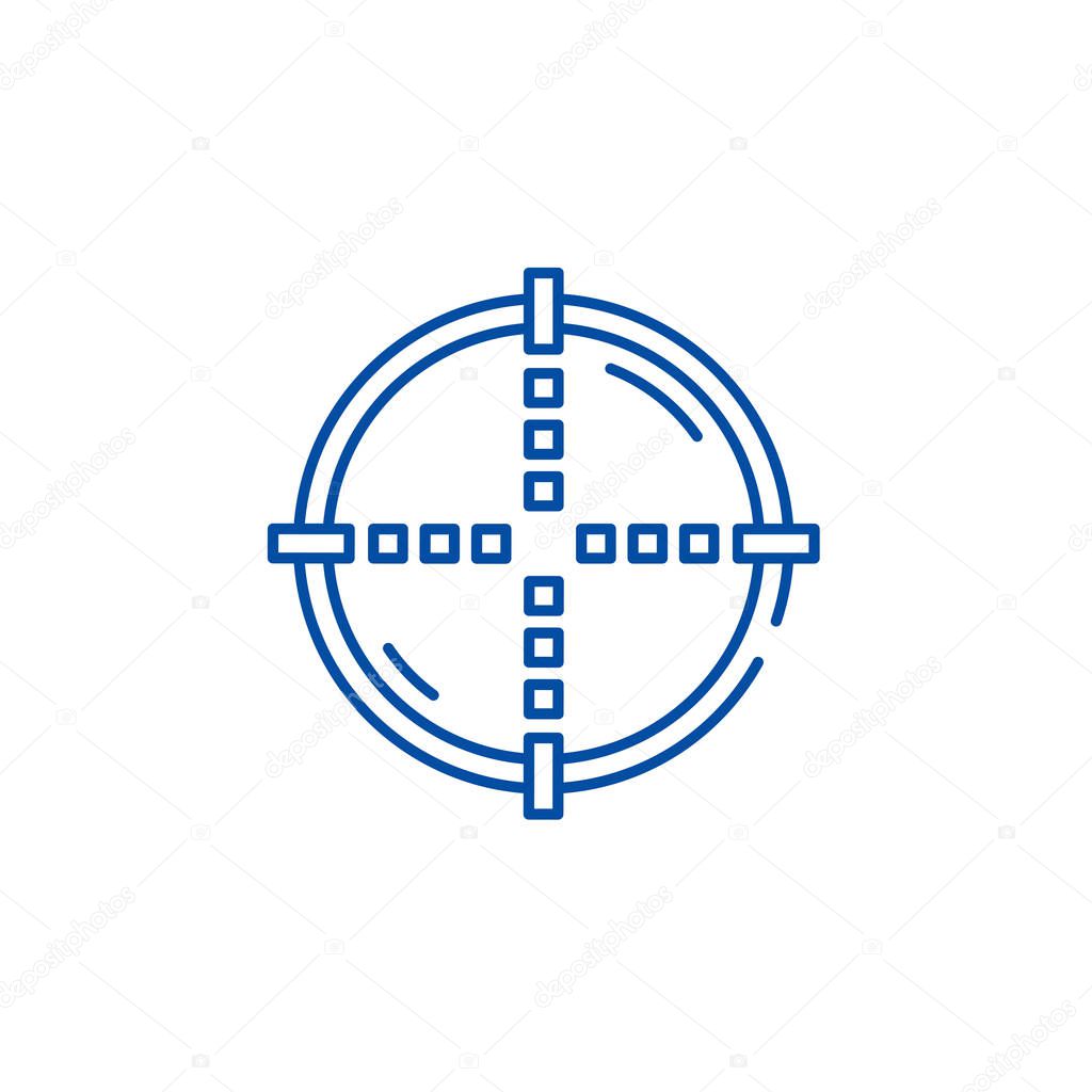 Target line icon concept. Target flat  vector symbol, sign, outline illustration.