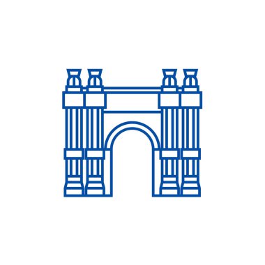 Zafer kemer satırı simgesi kavramı. Zafer kemer düz vektör simgesi, işaret, anahat illüstrasyon.