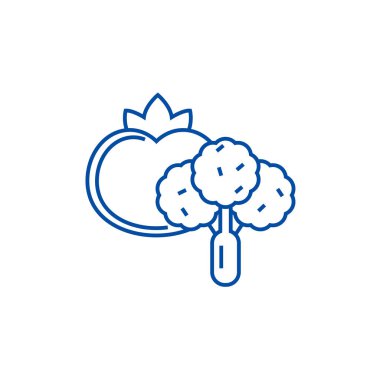 Sebze satırı simgesi kavramı. Sebze düz vektör simgesi, işaret, anahat illüstrasyon.