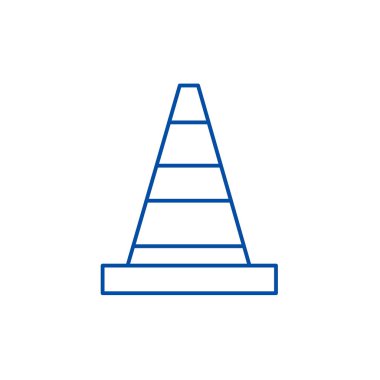 Uyarı inşaat satırı simgesi kavramı. Uyarı inşaat düz vektör simgesi, işaret, anahat illüstrasyon.