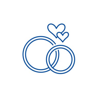 Alyans satırı simgesi kavramı. Alyans düz vektör simgesi, işaret, anahat illüstrasyon.